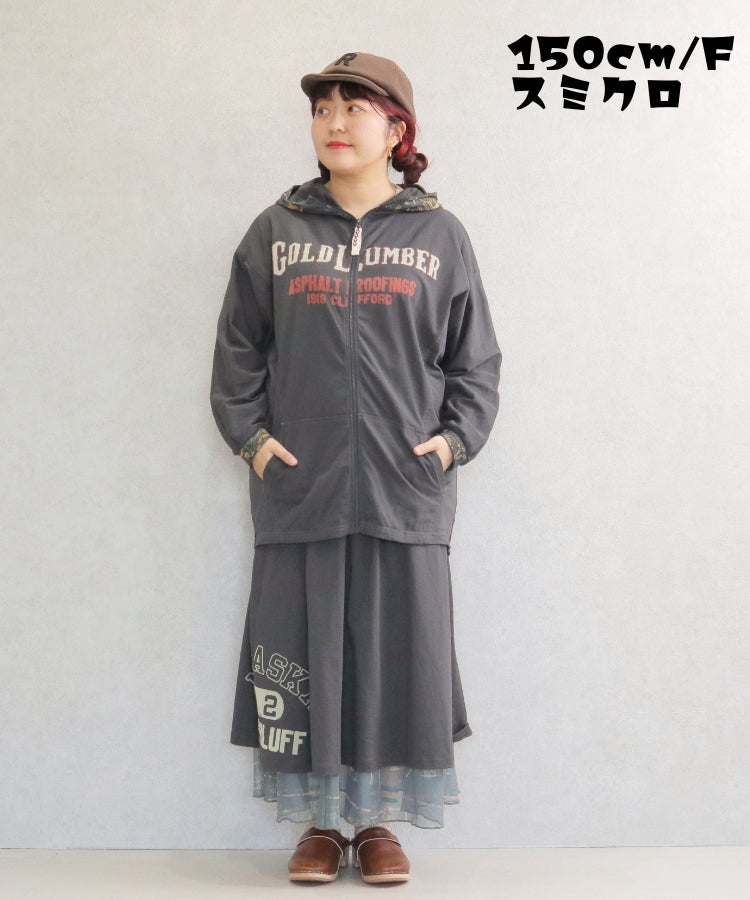 ドルマン長袖ZIPパーカー/25012309