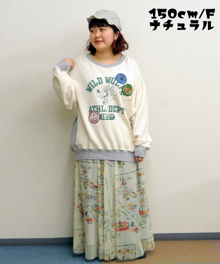 裏毛配色リブ長袖シャツ/25012601