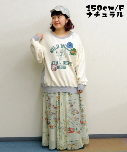 裏毛配色リブ長袖シャツ/25012601