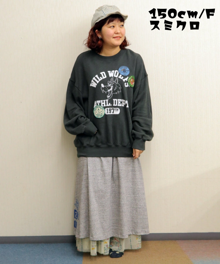 裏毛配色リブ長袖シャツ/25012601