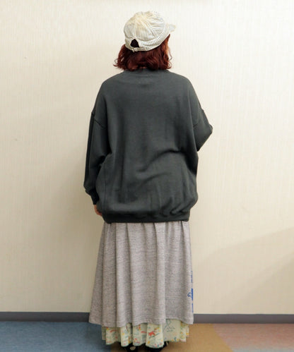 裏毛配色リブ長袖シャツ/25012601