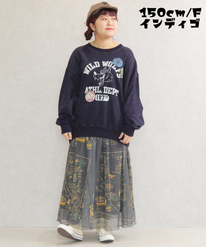 裏毛配色リブ長袖シャツ/25012601
