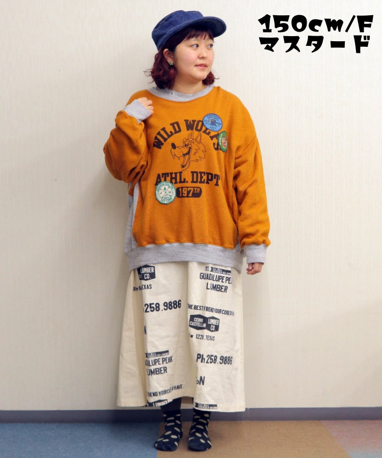 裏毛配色リブ長袖シャツ/25012601