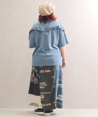【新作】Vフリル切替Tシャツ/25052320