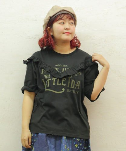 【新作】Vフリル切替Tシャツ/25052320